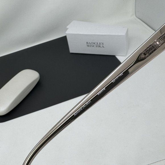 Badgley Mischka Maxina With Gem Stones Almond 52 [] 17 Eyeglasses Frame Cat Eye - Picture 9 of 14